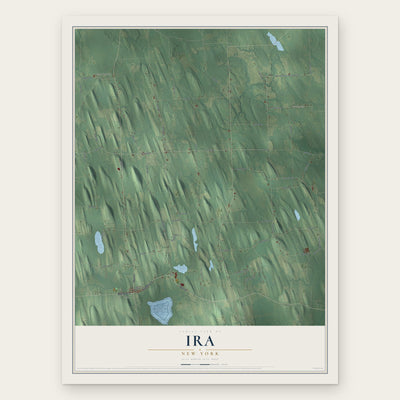 Ira, New York map print, the full design