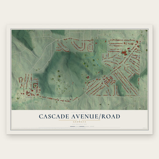Cascade Avenue-Road, Georgia map print, the full design