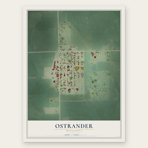 Ostrander, Minnesota map print, the full design
