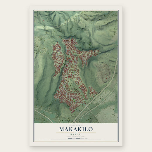 Makakilo, Hawaii map print, the full design