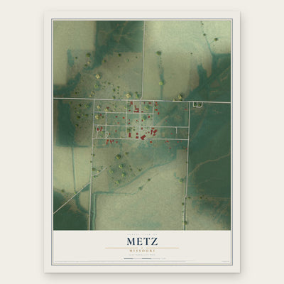 Metz, Missouri map print, the full design