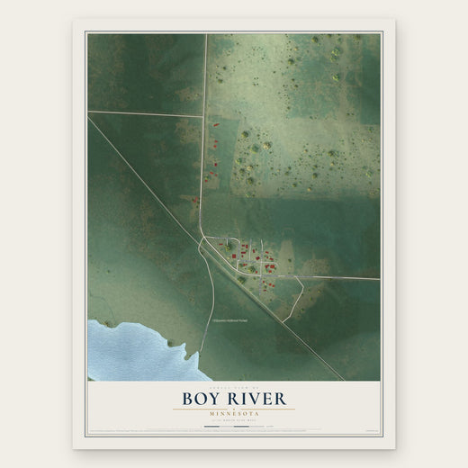 Boy River, Minnesota map print, the full design