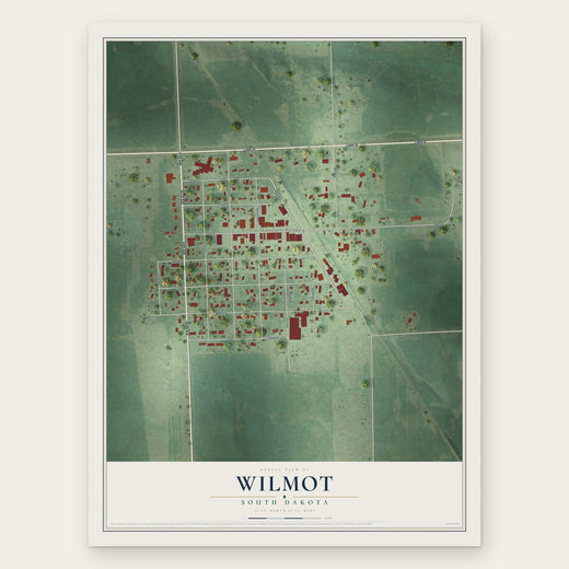Wilmot, South Dakota map print, the full design