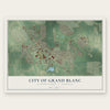 Grand Blanc, Michigan map print, the full design