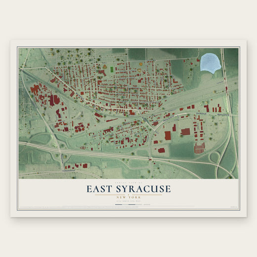 East Syracuse, New York map print, the full design