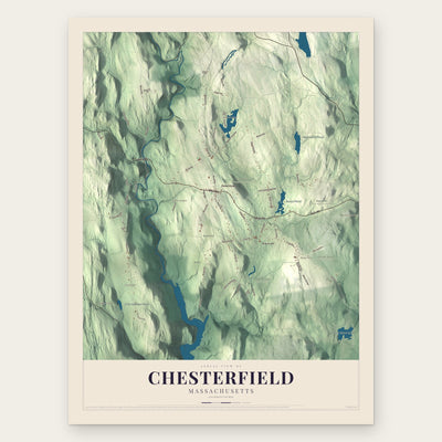 Chesterfield, Massachusetts map print, the full design