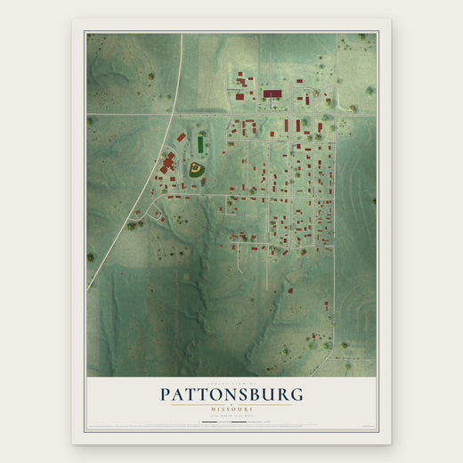 Pattonsburg, Missouri map print, the full design