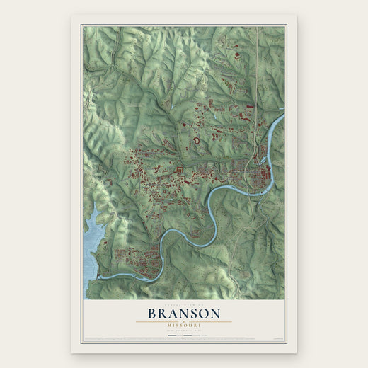 Branson, Missouri map print, the full design