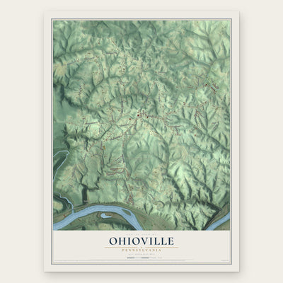 Ohioville, Pennsylvania map print, the full design