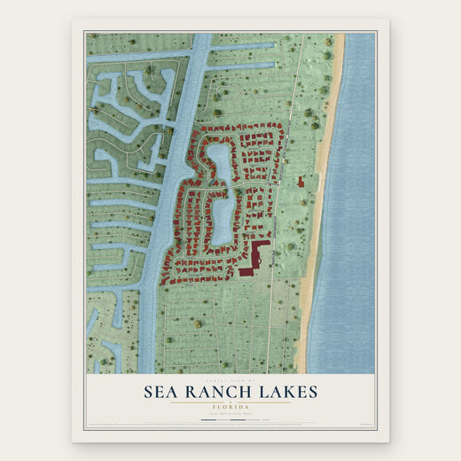 Sea Ranch Lakes, Florida map print, the full design