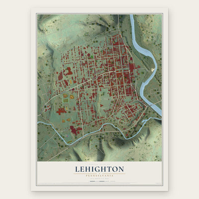 Lehighton, Pennsylvania map print, the full design