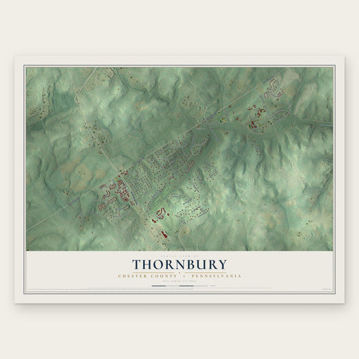 Thornbury, Chester County, Pennsylvania map print, the full design