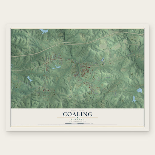 Coaling, Alabama map print, the full design