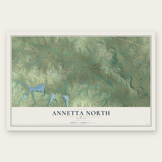 Annetta North, Texas map print, the full design