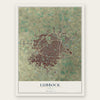 Lubbock, Texas map print, the full design