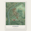 Everson, Pennsylvania map print, the full design