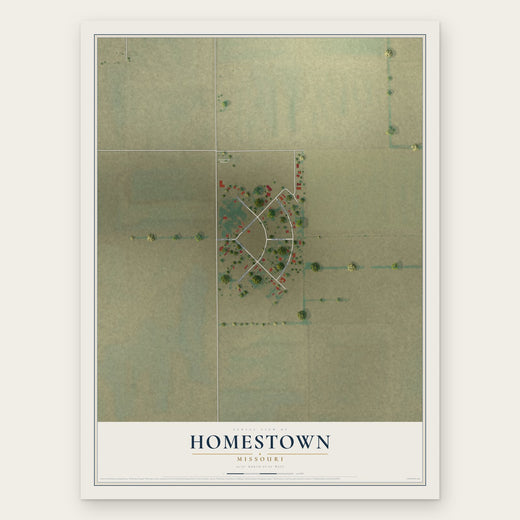 Homestown, Missouri map print, the full design