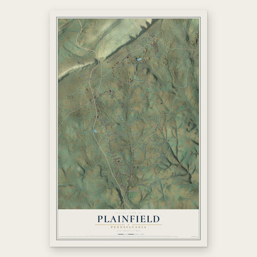 Plainfield, Pennsylvania map print, the full design