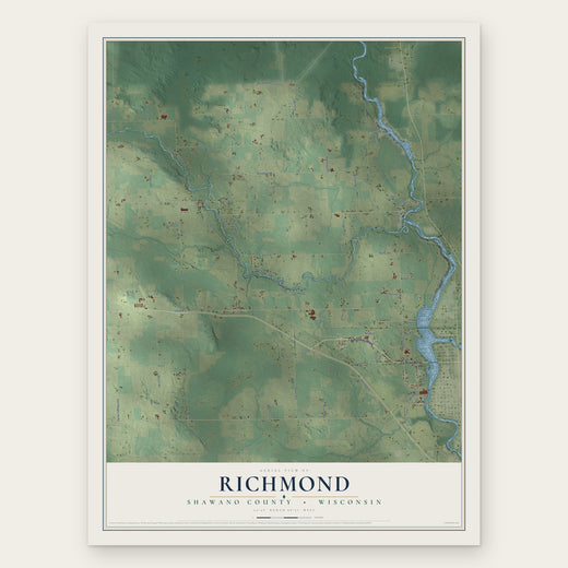 Richmond, Shawano County, Wisconsin map print, the full design