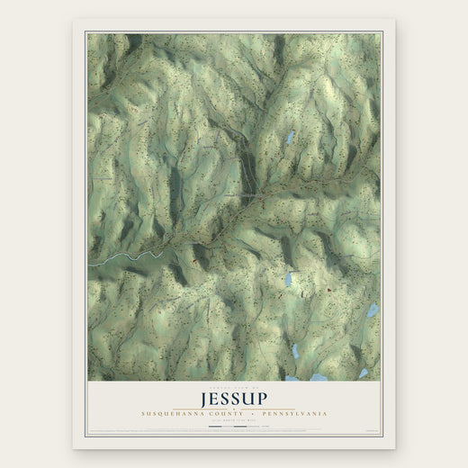 Jessup, Susquehanna County, Pennsylvania map print, the full design