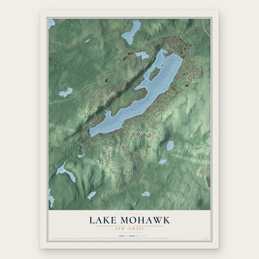 Lake Mohawk, New Jersey map print, the full design