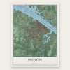 Decatur, Alabama map print, the full design