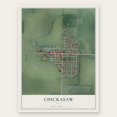 Chickasaw, Ohio map print, the full design