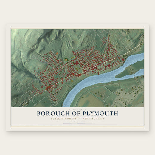 Borough of Plymouth, Luzerne County, Pennsylvania map print, the full design