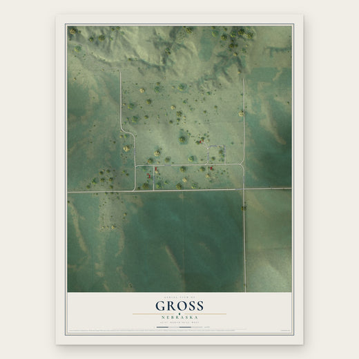 Gross, Nebraska map print, the full design