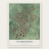 Chambersburg, Pennsylvania map print, the full design