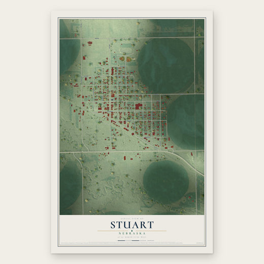 Stuart, Nebraska map print, the full design