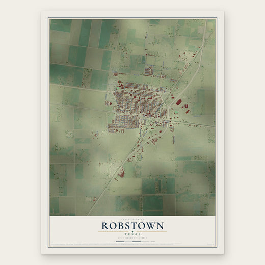 Robstown, Texas map print, the full design