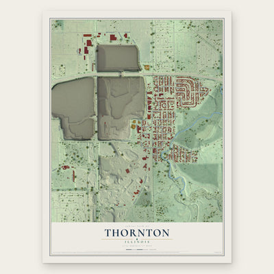 Thornton, Illinois map print, the full design