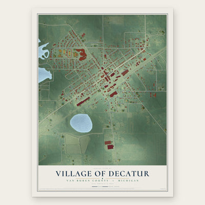 Decatur, Michigan map print, the full design