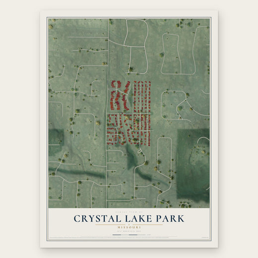 Crystal Lake Park, Missouri map print, the full design