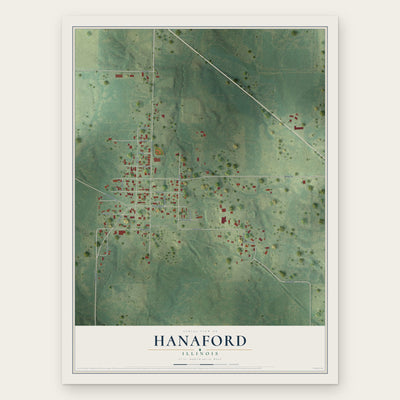 Hanaford, Illinois map print, the full design