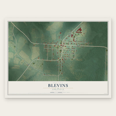 Blevins, Arkansas map print, the full design