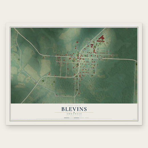 Blevins, Arkansas map print, the full design