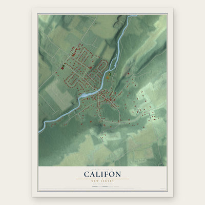 Califon, New Jersey map print, the full design