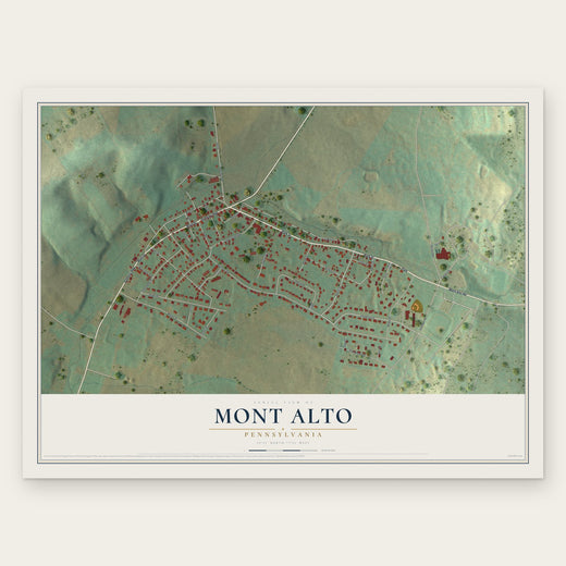 Mont Alto, Pennsylvania map print, the full design