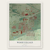 Wood Village, Oregon map print, the full design