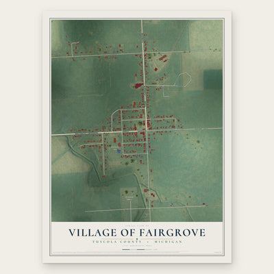 Fairgrove, Michigan map print, the full design