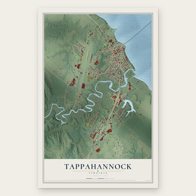 Tappahannock, Virginia map print, the full design