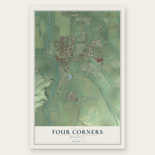 Four Corners, Montana map print, the full design
