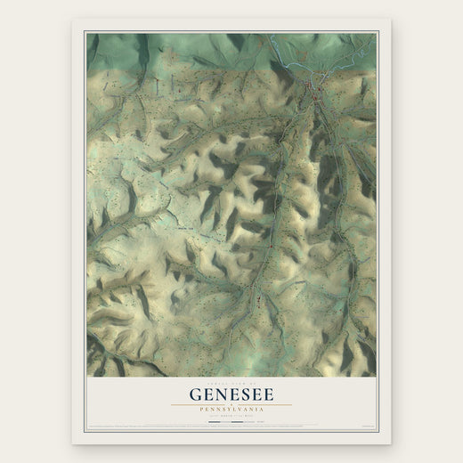 Genesee, Pennsylvania map print, the full design