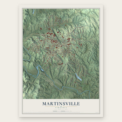 Martinsville, Virginia map print, the full design
