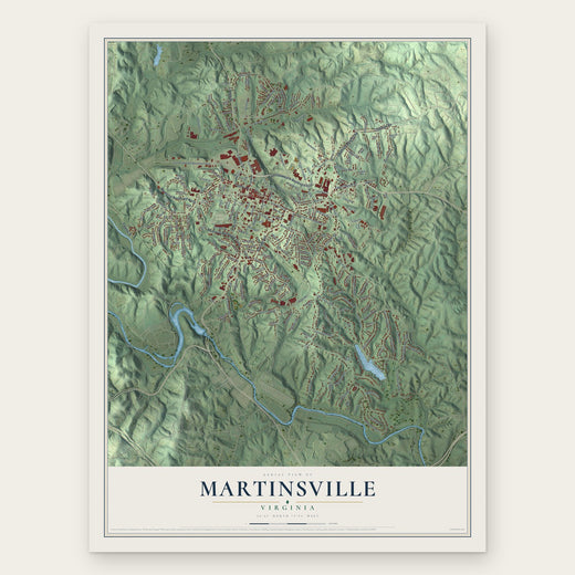 Martinsville, Virginia map print, the full design