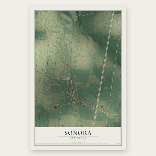 Sonora, Kentucky map print, the full design