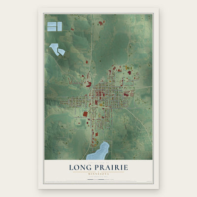 Long Prairie, Minnesota map print, the full design