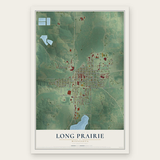 Long Prairie, Minnesota map print, the full design